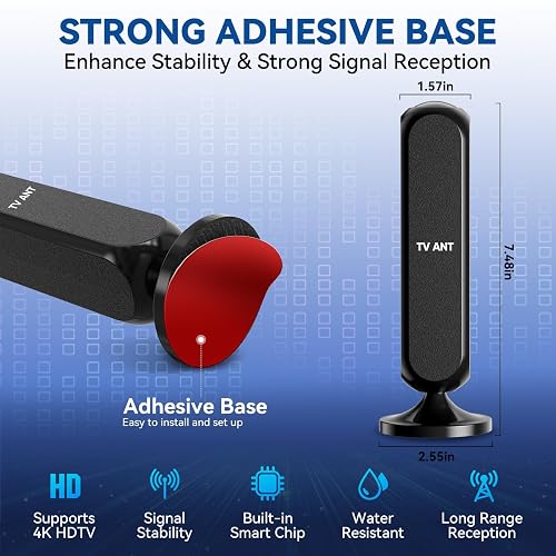 Antena de TV digital para interiores para Smart TV - 4K 1080p HD