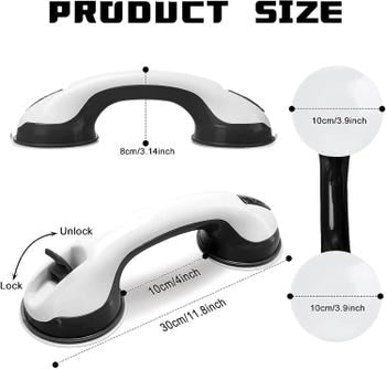 Set of 2 grab bars with suction cups 30 CM