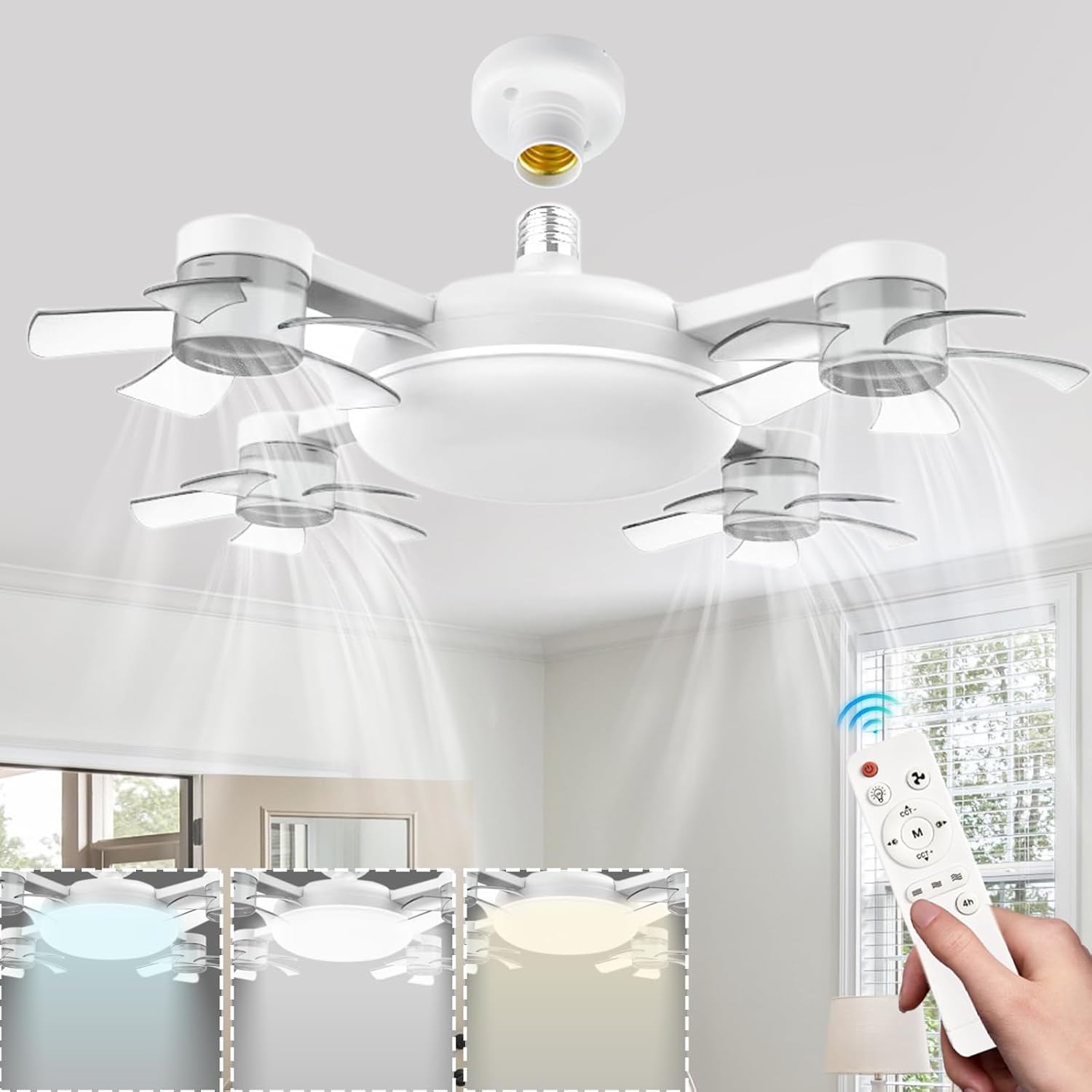 Bayonet Led Ceiling Fans with Lights and Remote 3