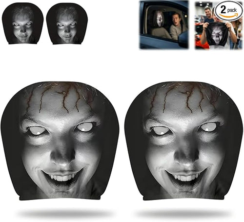 2 Pack Scary Headrest Covers for Cars