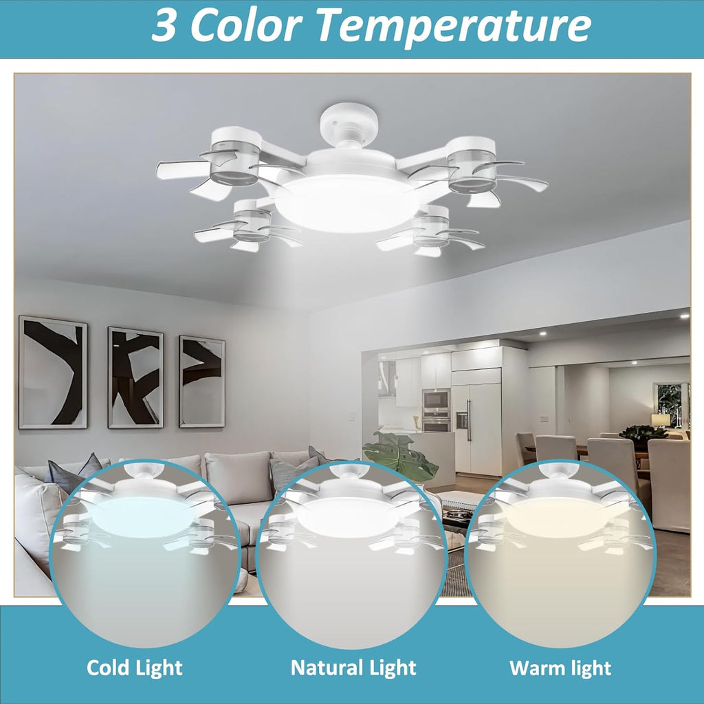 Bayonet Led Ceiling Fans with Lights and Remote 3
