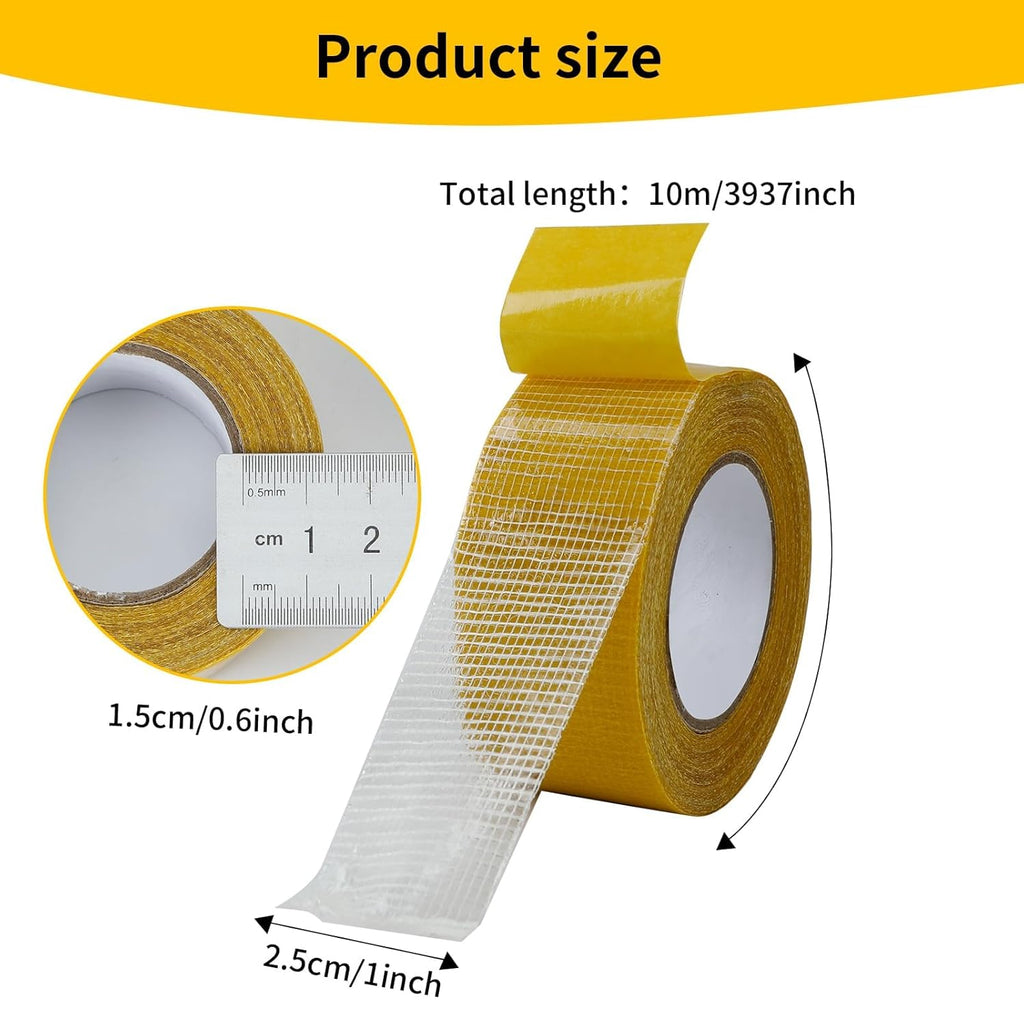Cinta adhesiva de doble cara extrafuerte de 2,5 cm x 10 m
