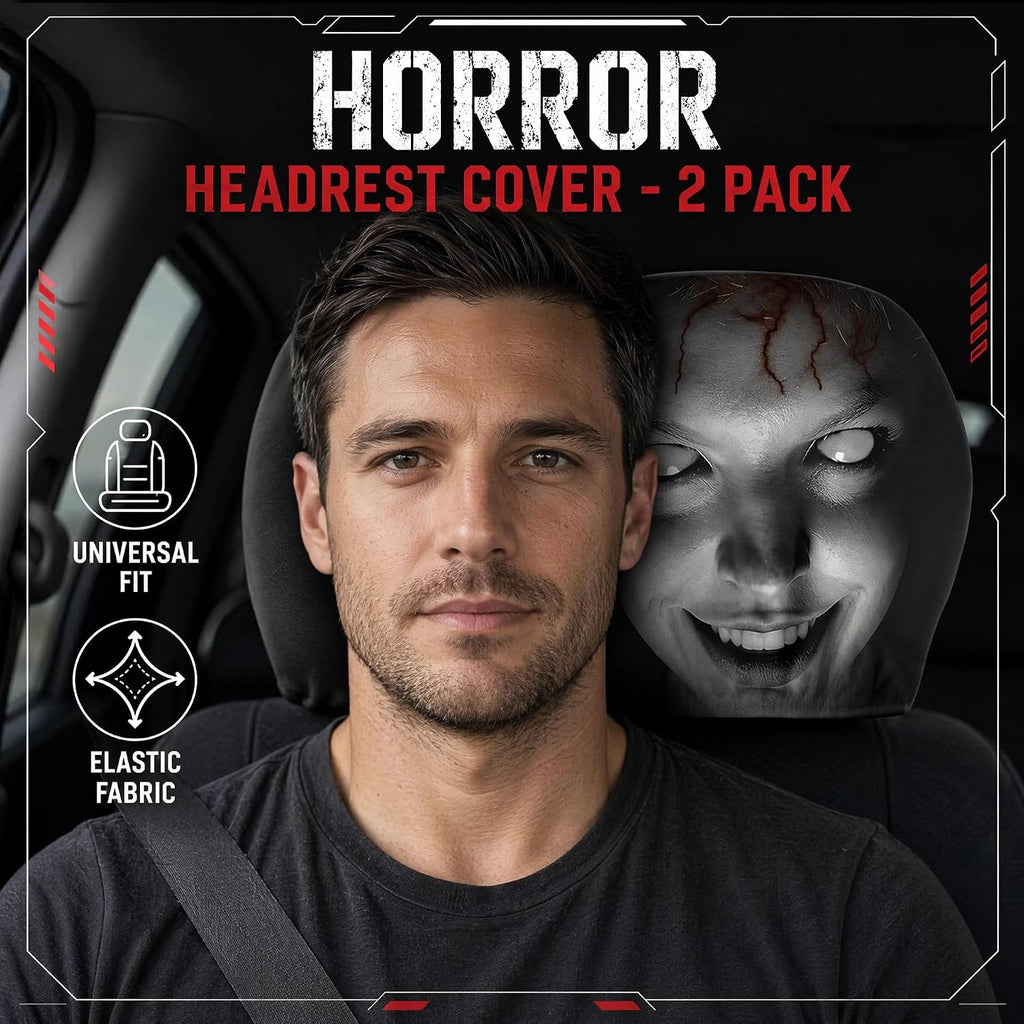 2 Pack Scary Headrest Covers for Cars