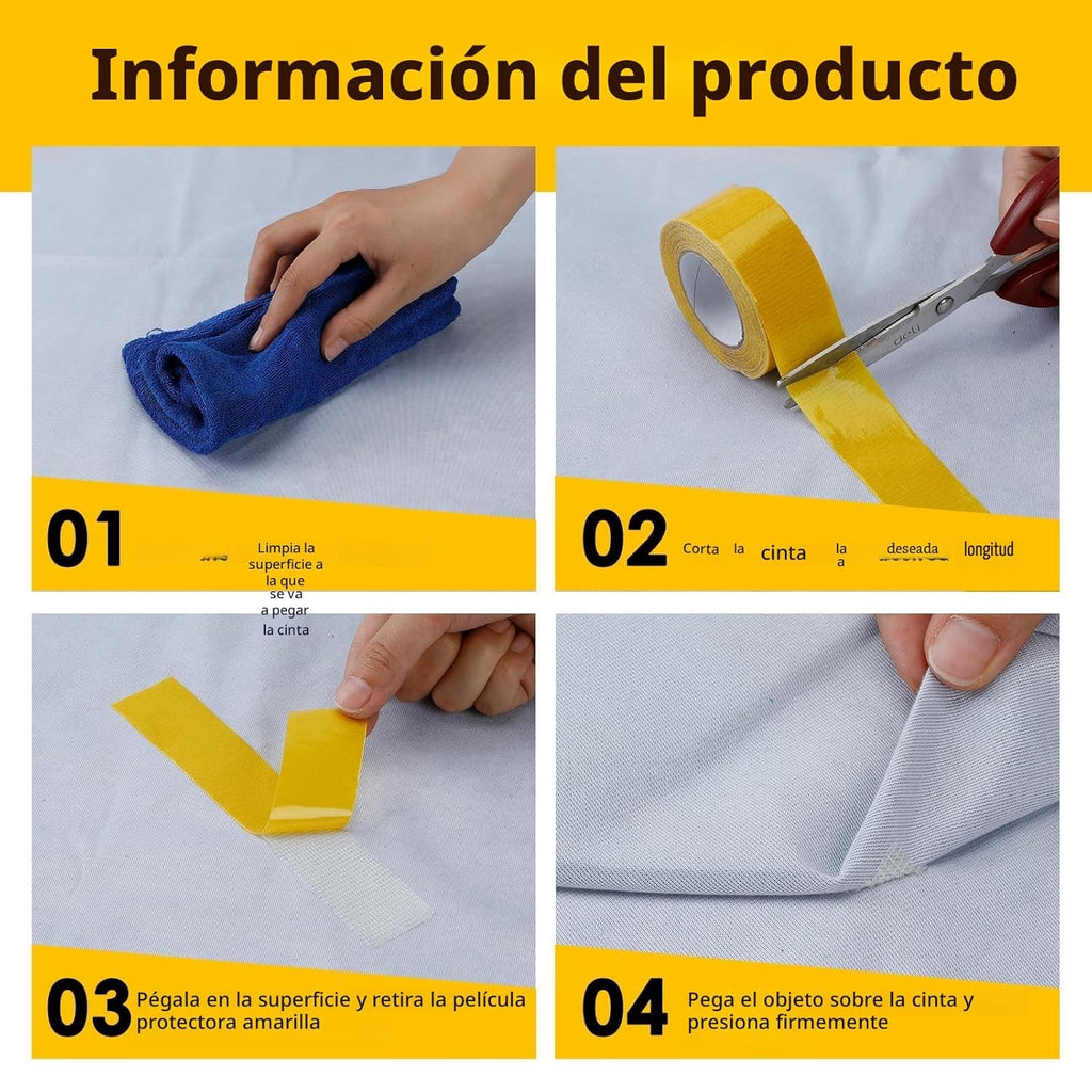 Cinta adhesiva de doble cara extrafuerte de 2,5 cm x 10 m