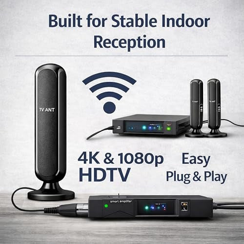 Antena de TV digital para interiores para Smart TV - 4K 1080p HD