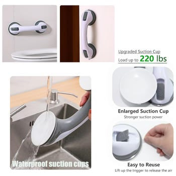 Set of 2 grab bars with suction cups 30 CM