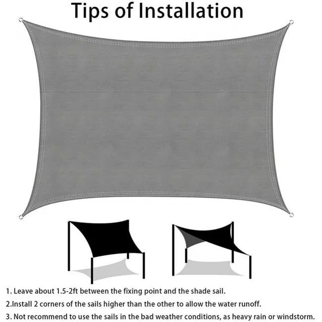 3 x 5 m Sail Shade - Waterproof and UV Resistant Outdoor Awning for Garden and Patio